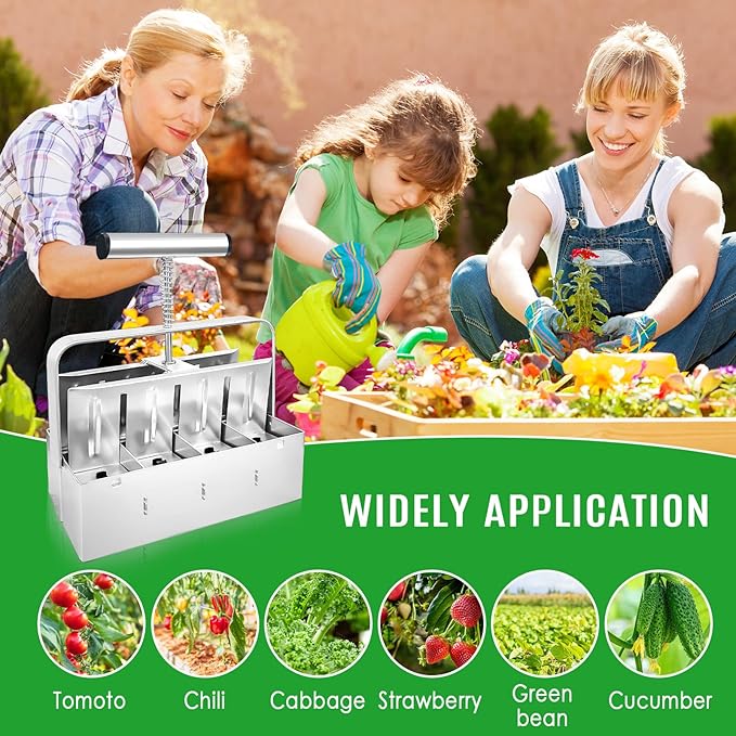 Soil Blocker, 8 Cell Soil Blocker for Seed Starting, 2 inch Manual Soil Block Maker, Seed Blocker, Durable Seed Block Maker, Soil Blocking Tool, Soil Blocker Kit, Soil Block Trays