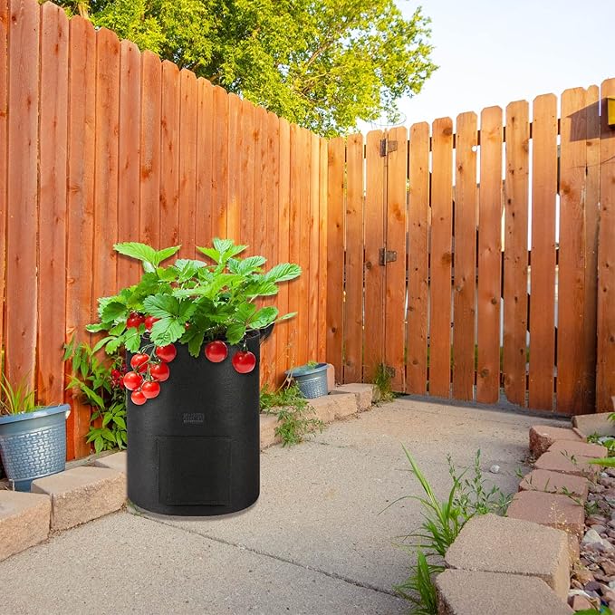 6-Pack 10 Gallon Potato Grow Bags, Heavy Duty Fabric Pots with Handles,300G Thickened Nonwoven Pots for Plants