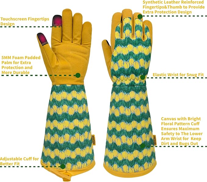 Gardening Gloves for Women and Men, Thorn Proof&Puncture Resistance Garden Gloves,Gauntlet Gloves,Gifts