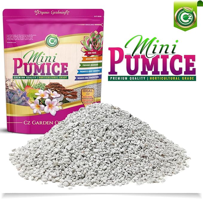 Pumice Stone Grow Media - Made in USA for Bonsai • Succulents • Cactus • Orchids - Horticultural Soil Amendment Additive Conditioner for Indoor and Outdoor Plants and Flower Gardens. OMRI Listed