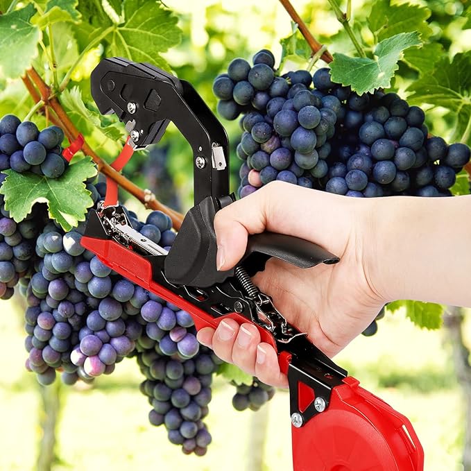 Plant Tying Machine, Lightweight Plant Tie Machine, Tapener Tying Tool with 10000pcs Staples 20 Rolls Tape for Tomatoes Grapes Cucumbers Climbing Plants