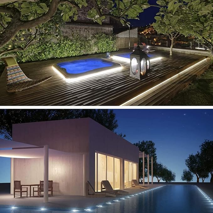 100ft LED Rope Lights Outdoor, 720 LED Connectable and Flexible Tube Lights with 8 Modes, Waterproof LED Rope Lighting for Garden, Patio, Pool, Bedroom, Party, Indoor Outdoor Decoration (White)