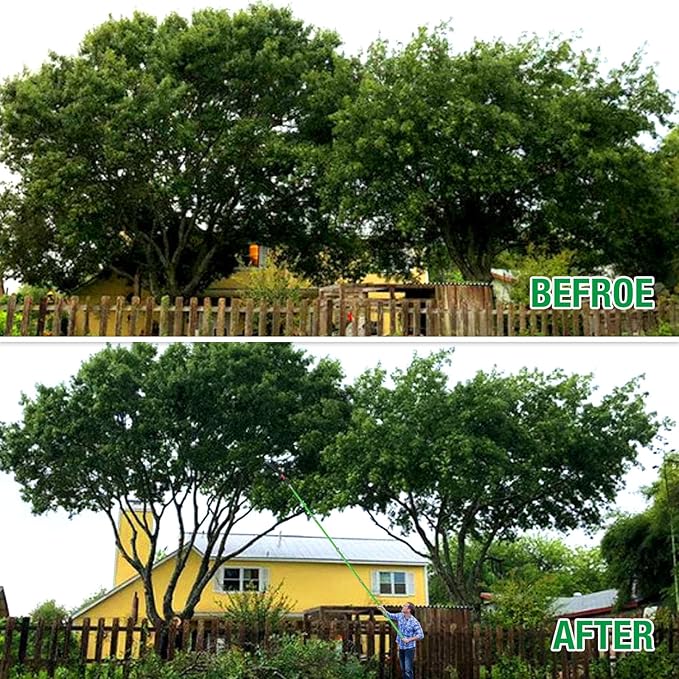 Scalebeard 27 Foot Pole Saws for Tree Trimming, Extendable Tree Trimmer Pruning Saw, Manual Branch Cutter Tree Pruner with Attachment Saw Blade