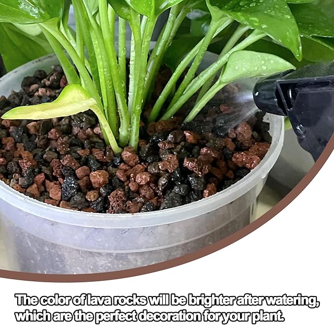 7lb Mix Lava Rocks for Plants-Horticultural Volcanic Rock Gravel for Landscaping Plants Drainage, Succulents, Bonsai, Vase Fillers, Terrarium Plants, Top Dressing