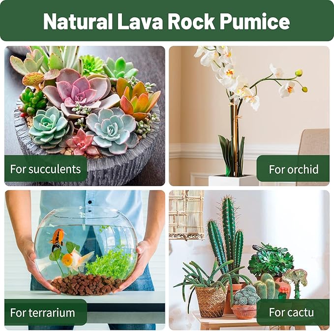 Red Lava Rock 5LB for Plants Garden Landscaping Decoration Aquarium Volcanic Horticultural Bonsai Terrarium Fish Tank Decorative Stone, Size from 0.25 to 0.35 Inches