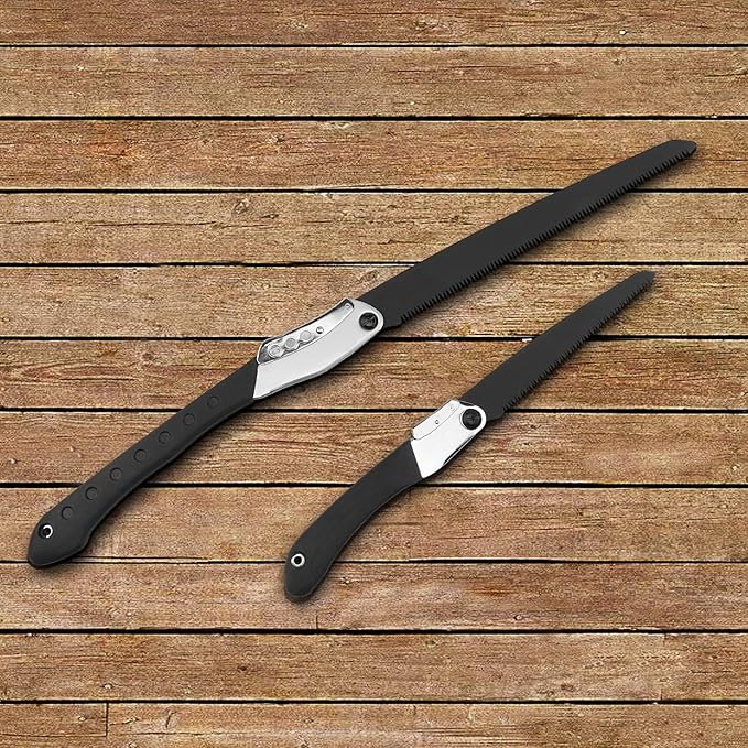 Folding Saw Set, Heavy Duty 15 Inch Extra Long Blade Hand Saw, 8.8 Inch Folding Saw for Trees Wood Cutting Camping Gardening Work, Hiking, Landscaping, Tree Trimming
