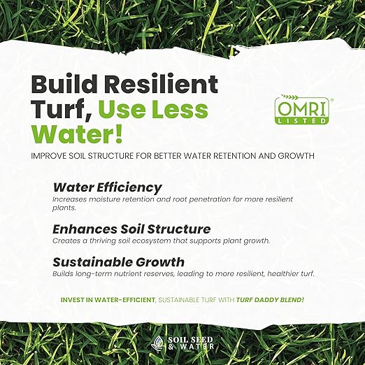 Soil Seed & Water Turf Daddy overseed and Aeration Blend Organic Fertilizer Soil Amendment for Grass, Lawn, Turf and Landscaping - OMRI Listed