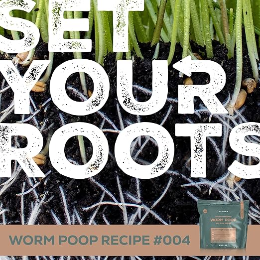 Return Worm Poop Recipe #004, Natural Worm Castings for Plants, Vegetable Garden, Lawns - Earthworm Soil Amendment & Organic Matter Fertilizer, Indoor & Outdoor Use, Eco-Friendly, Odor-Free (4 Quarts)