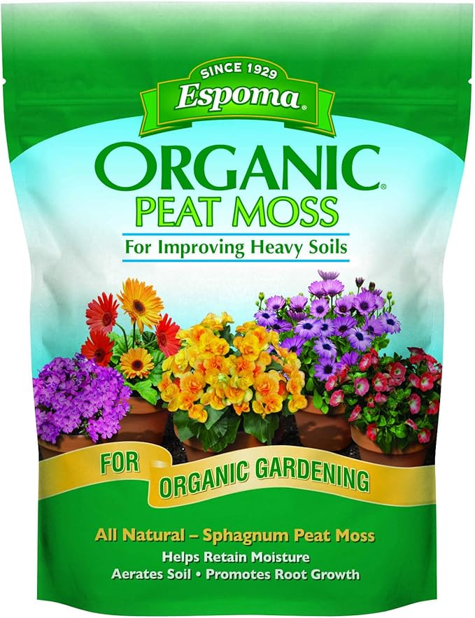 Espoma Organic Peat Moss; All-Natural Horticultural Grade Sphagnum Peat Moss Approved for Organic Gardening. Helps Improve Aeration & Moisture Retention. Promotes Root Growth – Pack of one