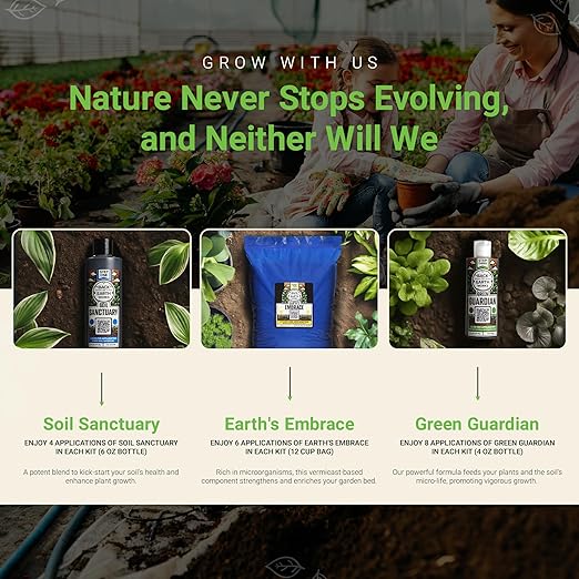 Back to Earth Works Regenerative Gardening Kit - Natural and Organic Fertilizer Replacement, Enrich Soil, Promote Plant Health & Sustainability