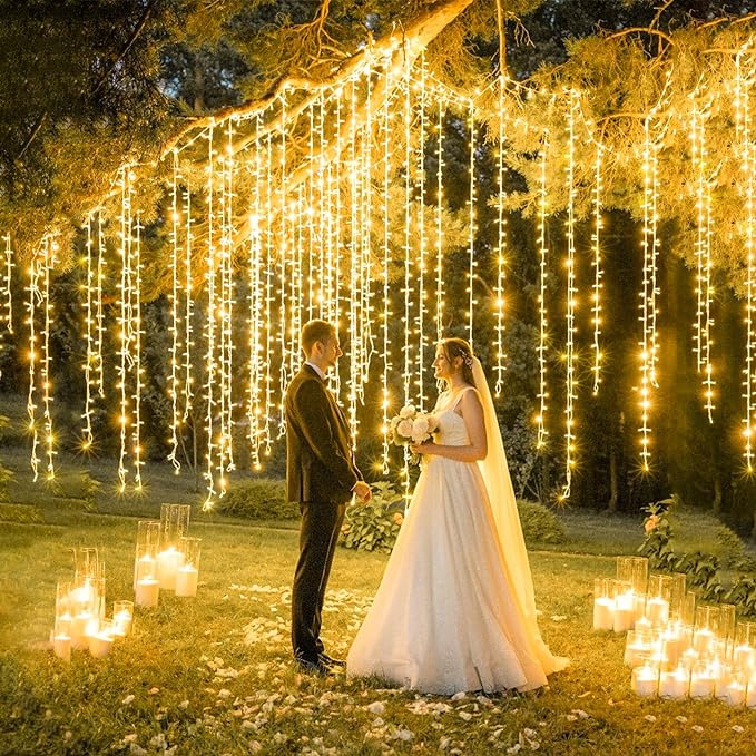 33ft 100 LED Christmas Lights Outdoor Waterproof, Warm White Christmas String Lights Indoor Clear Wire 8 Modes, Plug in Twinkle Fairy String Lights for Bedroom Wedding Home Party Garden Decorations