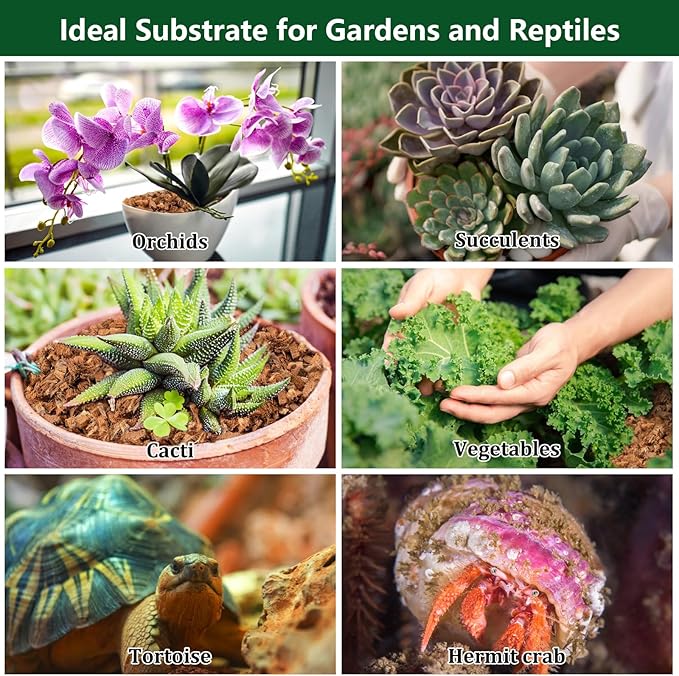 Legigo 8 Pack Coco Husk Chips- 8.8 LB 100% Organic Coconut Coir Chips Brick Potting Soil Mix with Low EC & PH Balance, Compressed Coconut Substrate Coco Chips Mulch Medium for Garden, Flowers, Plants