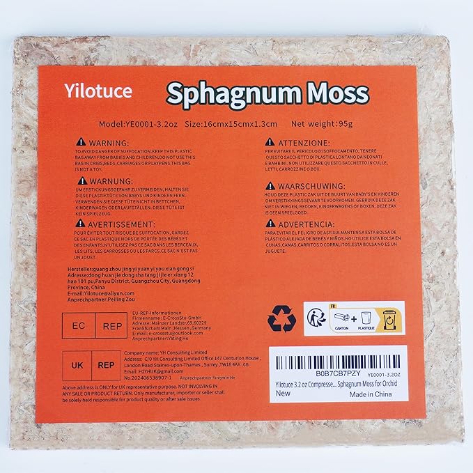 3.2 oz Compressed Sphagnum Moss for Plants, Carefully Selected Premium Sphagnum Moss for Orchid