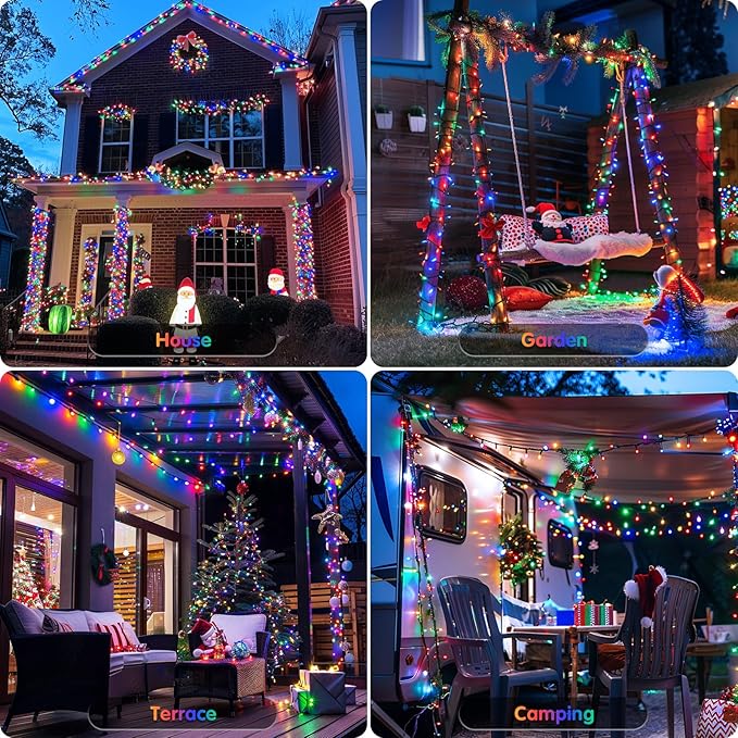JMEXSUSS 272ft 800 LED Christmas Tree Lights, 8 Modes Multicolor Led Christmas Lights Outdoor Waterproof Christmas String Lights for Outside Indoor Xmas Tree Party Decor