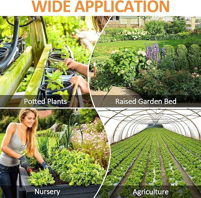 1/2'' Drip Irrigation Tee Fittings, 25 Pieces 1/2'' Drip Line Barbed Tee Connectors Irrigation 3-Way T Parts for 5/8", 1/2", .700" Drip Tubing for Garden Drip Sprinkler Systems