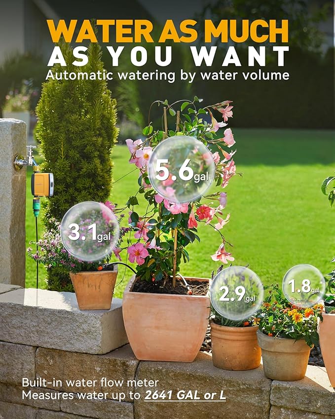 RAINPOINT WiFi Water Timer,Smart Sprinkler Timer Hose Timer,Smart Sprinkler System Valve, APP & Voice Control, Weather-Based Automatic Rain Delay, Brass Inlet & Outlet(No WiFi Hub)