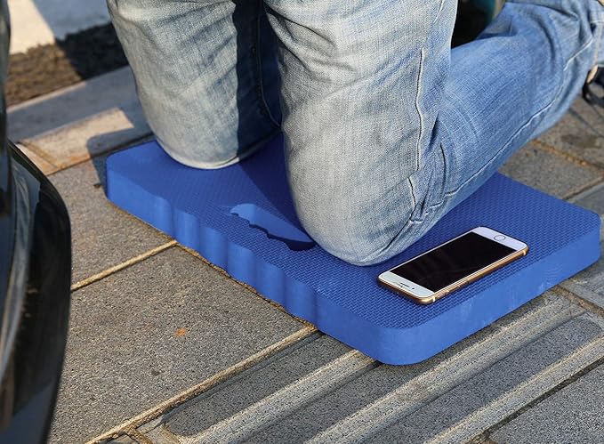 Extra Thick Kneeling Pad Comfy Foam Kneeler Mat Garden Knee Pad Cushion for Gardening Planting Yard Work Prayer Yoga Mechanic Exercise Workout Baby Bath 18 x 11 x 1.5 Inch Large Blue 1 Pack