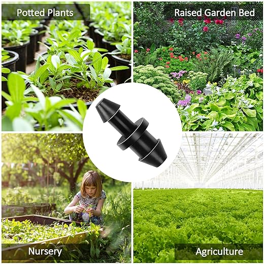 60 Pieces 1/4" Drip Irrigation End Plug Fittings:1/4'' Drip Single Barbed End Cap Connectors for 1/4 Inch Irrigation Tubing 1/2" Tubing Goof Hole Plugs for Garden Drip Line Systems