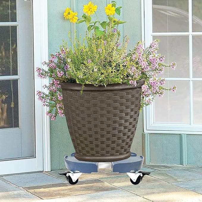 CASIMR Plant Stand with Wheels, Adjustable 15-20" Heavy Duty Plant Caddy with Casters, Indoor Outdoor Large Potted Planter Cart Dolly, Rolling Plant Stand for Flower Pot, 440lb Capacity