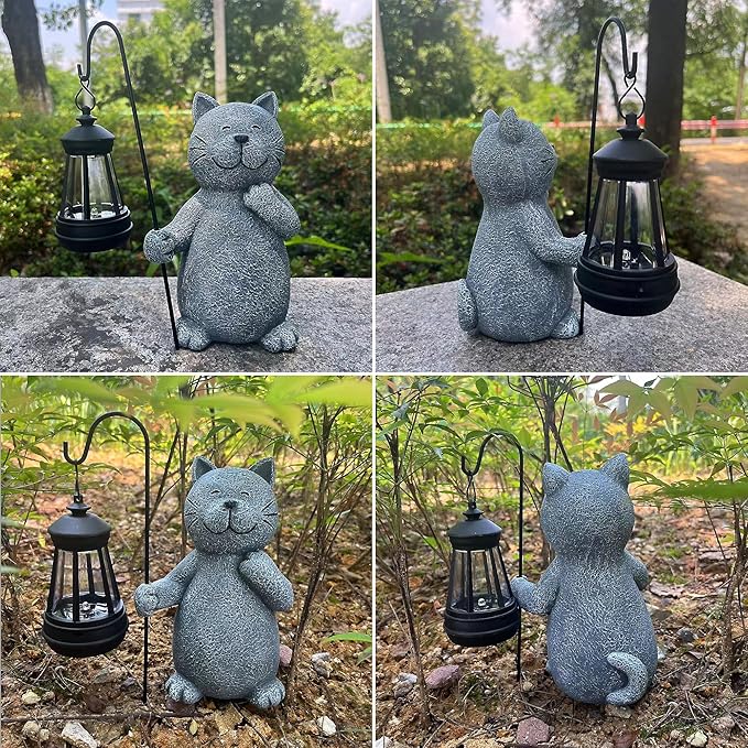 Solar Garden Decor Statues Figurine: Garden Art for Patio Balcony Yard Lawn - Unique Christmas Birthdays Gifts for Mom Grandma Women Wife Sister