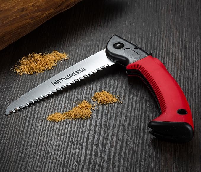 Kimura® 7" Pro Folding Pruning Saw - Heavy Duty Premium Japanese SK5 Steel Hand Saw, Ergonomic Soft Non-Slip Handle, Lightweight Foldable Saw Ideal for Branches, Trimming, Camping, PVC, Hiking, Wood