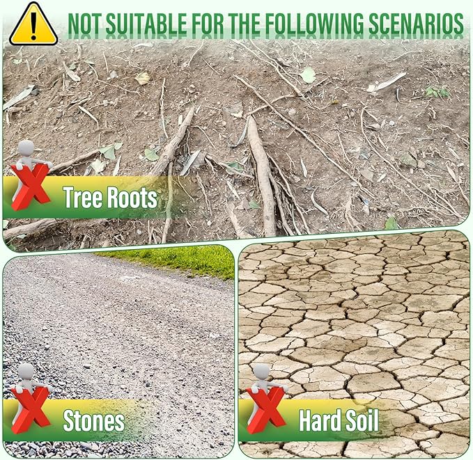 VASALAID Broadfork 5-Tine Broadforks for Gardening Ergonomic U-Shaped Design Heavy Duty Garden Fork for Gardening Cultivating Farm Garden Digging Crushing Aerate Soil