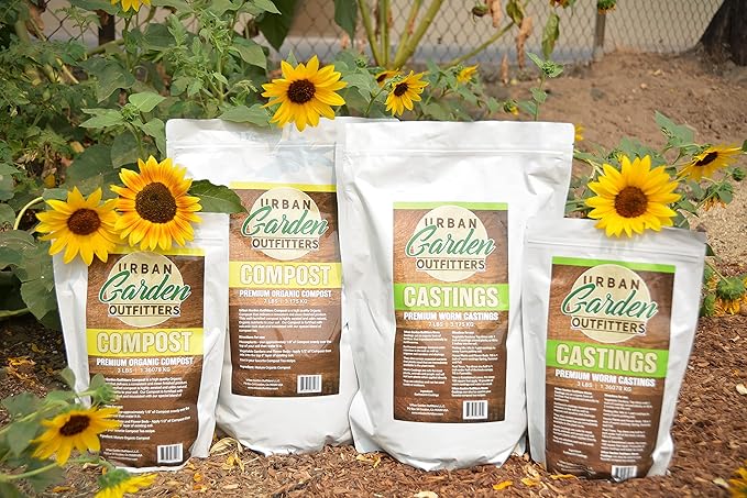 Premium Worm Castings Plant Food - Natural Soil Builder for Gardens, Houseplants, Flower Beds and Lawns. (7lb Bag)