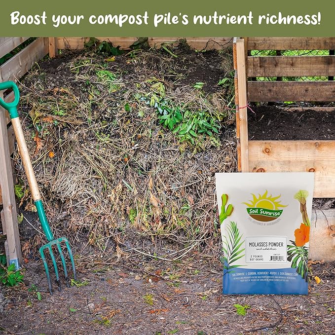 Dry Horticultural Molasses Powder (2 Pounds), Indoor/Outdoor Gardening Soil Amendment for Plants