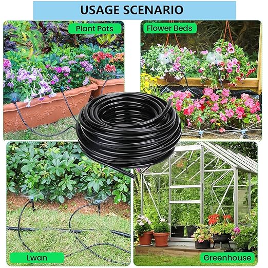 100 ft 5/16 "Dropper Blank Distribution Tube Irrigation Kit with 4Pack6 Fast Coupling Coupler for DIY Garden Irrigation System,Dropper and Drip Irrigation System kit (30 m)