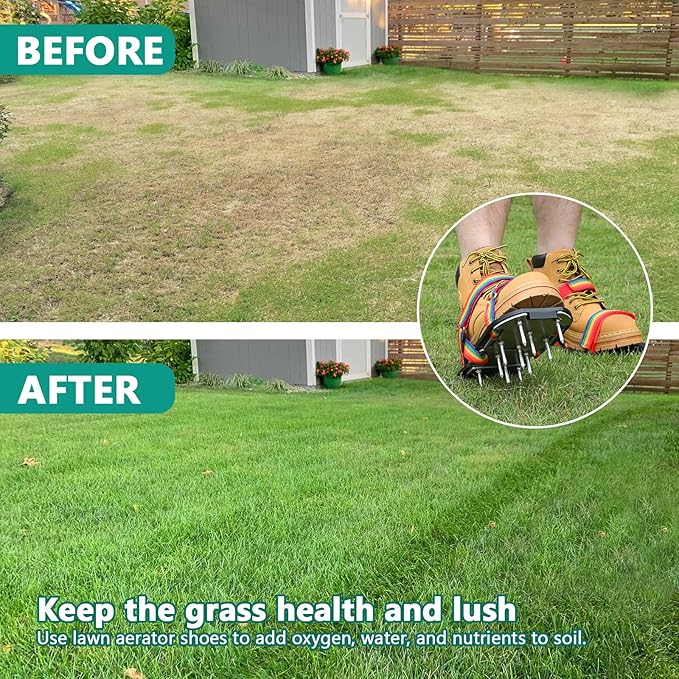 Lawn Aerator Shoes for Grass - Pre-Assembled Grass Aerator Shoes for Lawn - Soil Yard Aerator Tool for Aerating Patio Garden, Colorful