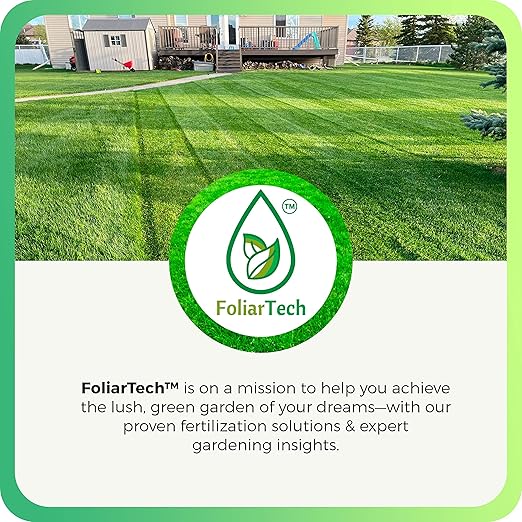 Humic Acid Organic Lawn Fertilizer - Fulvic Humic Mineral Blend for Trees, Shrubs, Ornamentals, Vegetables & Crops - Enhancer & Garden Soil Conditioner by FoliarTech, 34 OZ