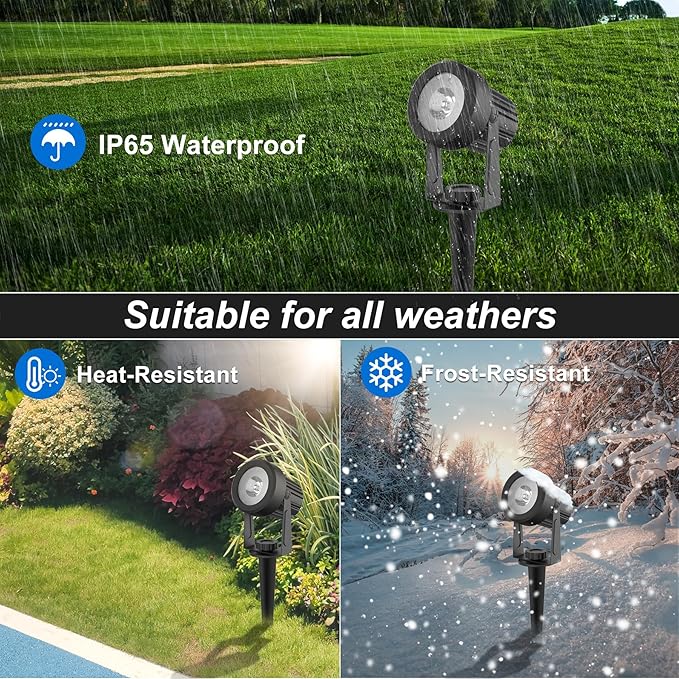 Solar Spot Lights Outdoor, 4-in-1 Solar Landscape Spotlight Waterproof 9.8ft Cable, 5W 3000mAh, Auto ON/Off Adjustable Solar Wall Lights for Yard, Ground, Garden, Pool, Lawn (Cold White)