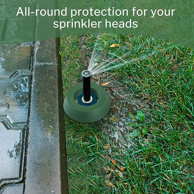 Yaomiao 6.3 Inch Sprinkler Head Protector Plastic Sprinkler Spray Guard Doughnut Green Nylon Sprinkler Guards, Reduce Sprinkler System Damage from Cars and Lawn Mowers, for Use on Rotary Type (4 Pcs)