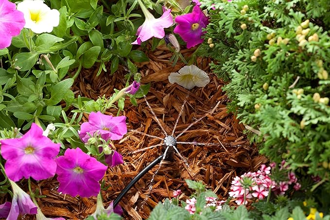 Rain Bird MBF4PKS Drip Irrigation Micro-Bubbler on Stake, 360° Full Circle Pattern, 0 - 3' Spray Distance, 4-Pack