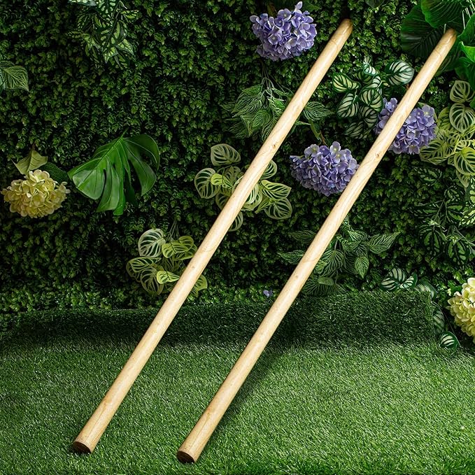 Lasnten 2 Pcs Solid Wood Replacement Handle for Round Eye Hoe 54 in Grub Hoe Handle 1.38-1.77 in Head for Garden Shovel Digging Spading Fork Rake Gardening Tool