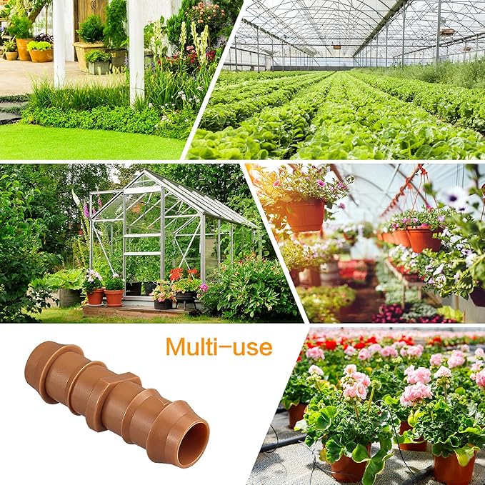20 Pieces Drip Irrigation Fittings Coupling Connectors for 1/2" Tubing, Drip Barbed Couplers for 1/2 Inch Irrigation Tubing (0.600" ID), Drip Line Couplings for Drip Sprinkler Garden Systems