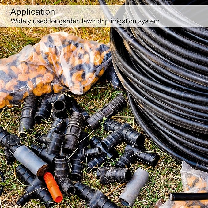 MECCANIXITY Drip Irrigation Fittings 19.4mm Barbed to G3/4 Male Thread for 3/4 Inch Tubing (Black, Pack of 8)