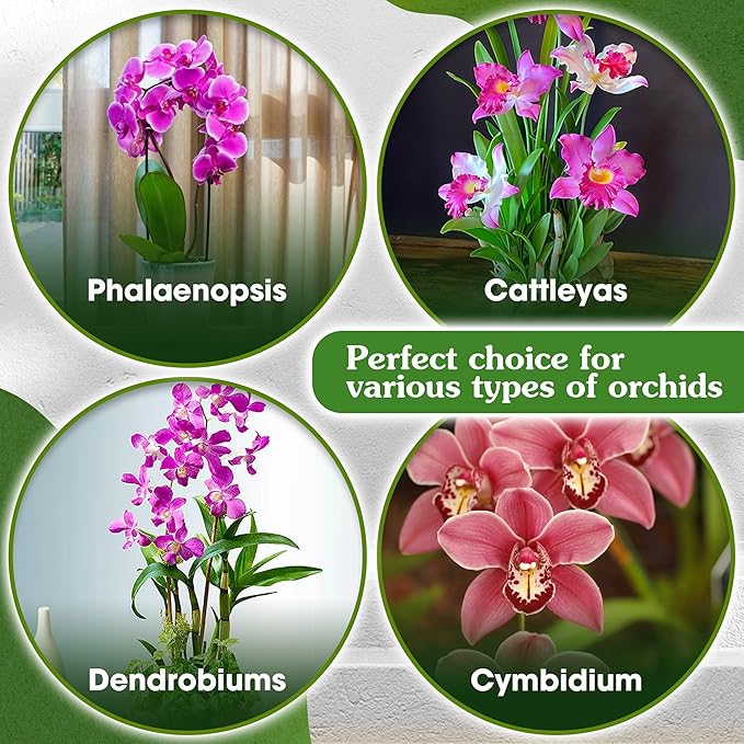 Orchid Potting Mix for Repotting - Pine Bark Mulch, Perlite Stone & Coco Fiber Natural Ingredients - Orchid Bark Potting Mix, Orchid Repotting Kit Drainage Indoor Potting Medium 2QT (2 Quarts)