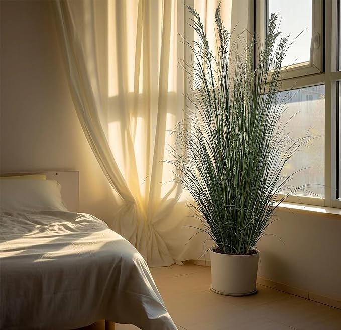 Artificial Plant 71in(6ft,2pack) Tall Artificial Grass Plant,Faux Plants Indoor Home Decorative Artificial Plants & Flowers in Pot Fake Plant, House Plant Indoor