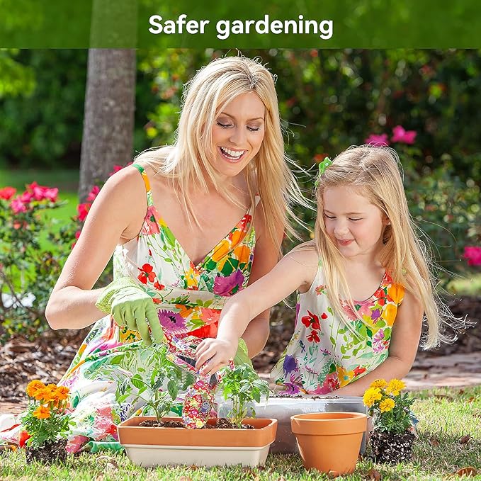 FLORA GUARD 3 Piece Aluminum Garden Tool Set - Trowel, Cultivator, Pruning Shear, Tool Set for Gardening Needs (Red)