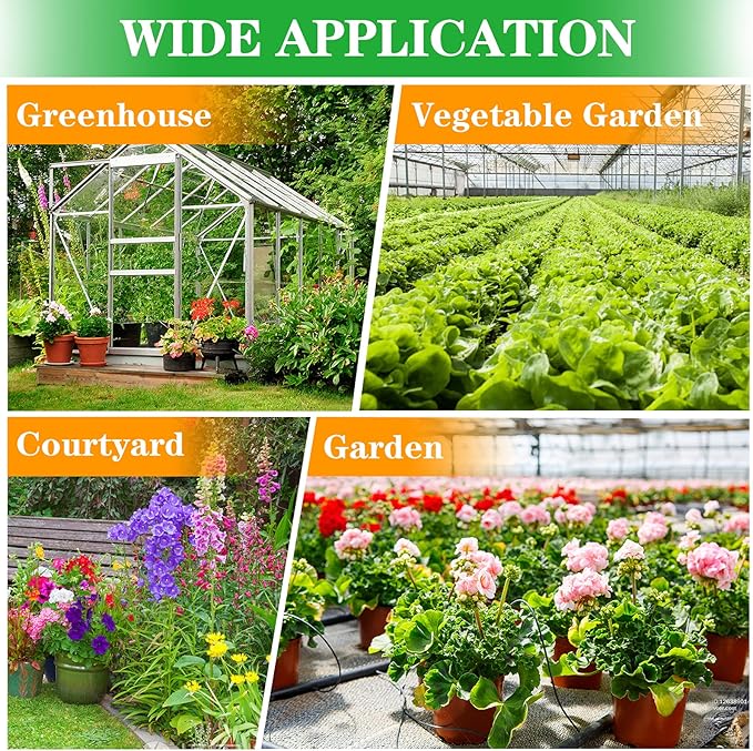 Drip Irrigation Fittings Kit for 1/2" Tubing, 32 Pieces Drip Line Connectors for Drip Sprinkler Systems - 12 Couplings, 8 Tees, 6 Elbows, 6 End Caps, Drip Irrigation Parts for 1/2 Inch Drip Hose