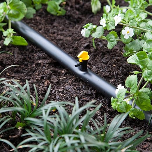 Raindrip 124010B, 4 GPH Take-A-Part™ Flag Dripper, Drip Irrigation Emitters for Drip Irrigation Gardening Systems, 10-Pack, Black/Yellow