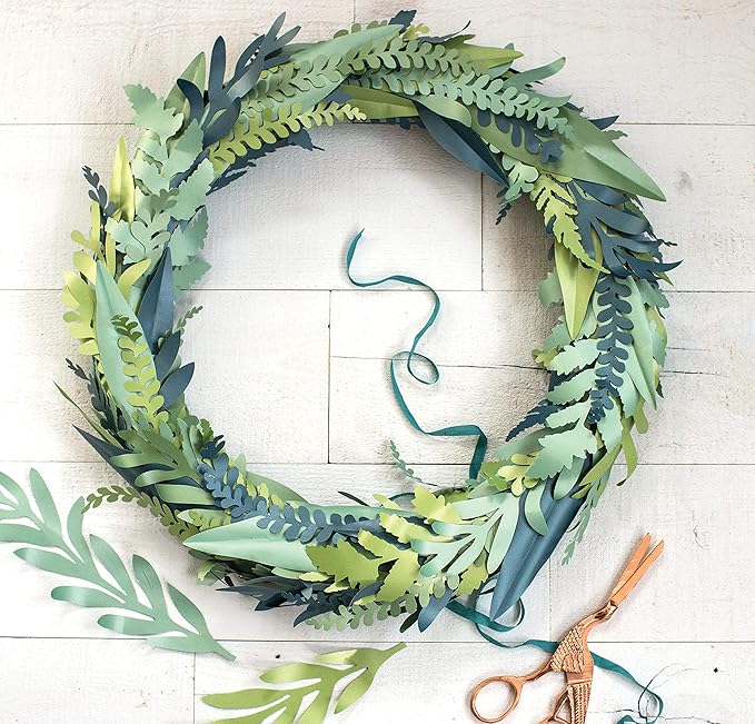 Lia Griffith Frosted Paper Greens Ferns & Eucalyptus, 8.5" x 11", Assorted Colors 24 Pages