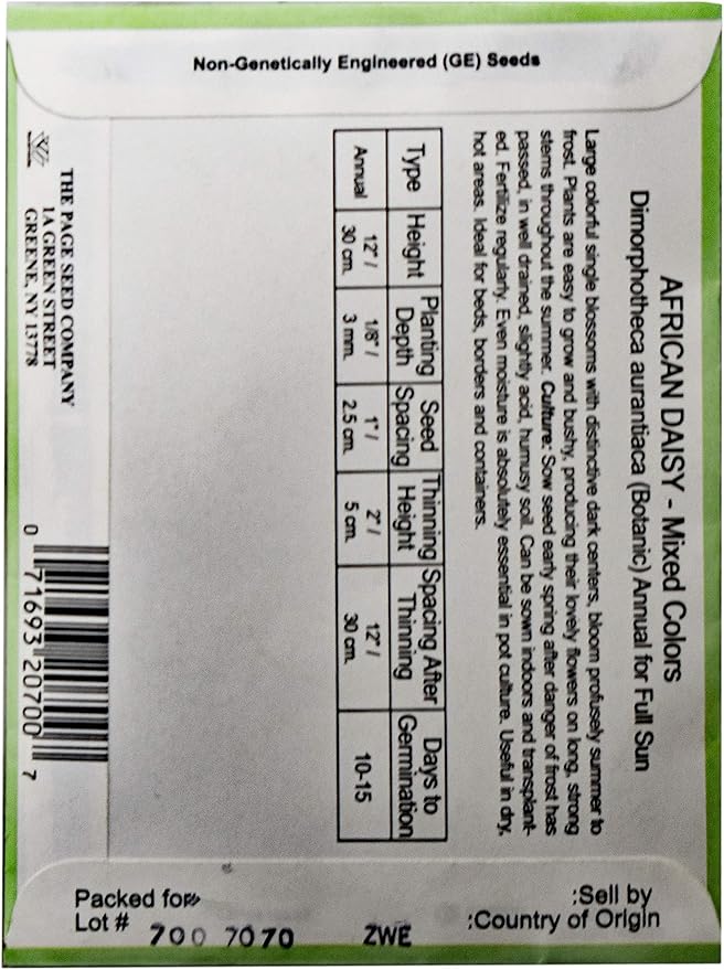 Black Duck Brand Set of 25 African Daisy Flower Seed Packets! Flower Seeds in Bulk - Great for Creating The Garden of Your Dreams! (25, African Daisy)