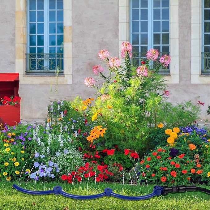 360°Tree Water System Tree Watering Ring Circle Sprinkler and Irrigation System Targeted Water for New Tree Outdoor Plants Raised Garden Bed Shrub