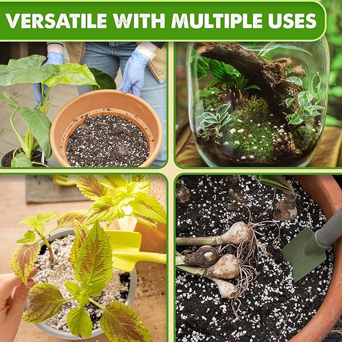 DUSPRO RECYCLE 4QT Natural Perlite for Gardening, Enhances Soil Drainage and Aeration, Lightweight and Porous, Perfect Perlite for Plants Indoor & Outdoor, Ideal sizes for Plant Lovers