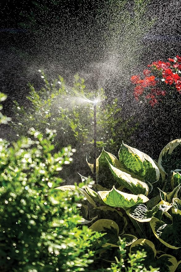 Rain Bird MSFFSTKX Drip Irrigation Close Coverage Fan Spray on Riser Stake, 360° Full Circle Pattern, 4' Spray Distance