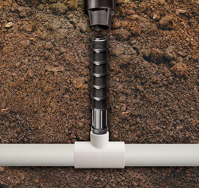 Rain Bird RISERCO6 PVC Cut-Off Riser, 1/2" Male Pipe Thread x 1/2" Male Pipe Thread, Adjustable Height 1" - 6"