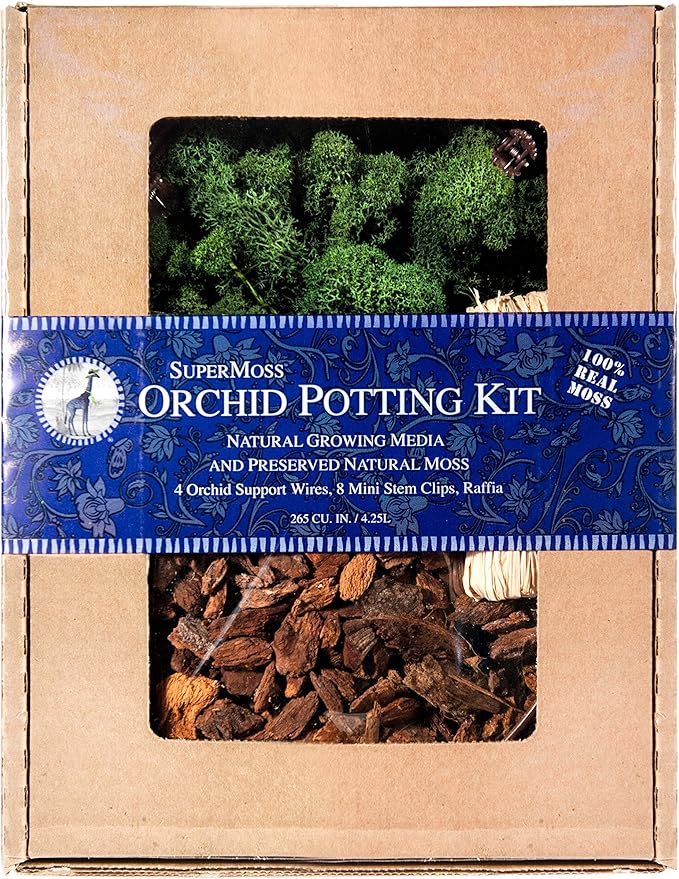 SuperMoss (90507) Orchid Potting Kit, Reindeer Moss Forest Green, 200 cu. In.