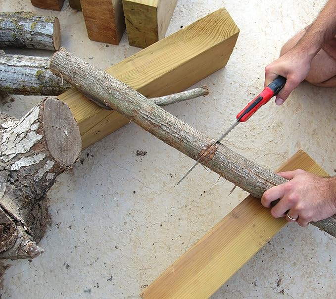 TABOR TOOLS Folding Saw with 8 Inch Curved Blade and Rugged Grip Handle, Hand Saw for Pruning Trees, Trimming Branches, Camping, Clearing Forest Trails. TTS25A. (Curved Blade 8 Inch)